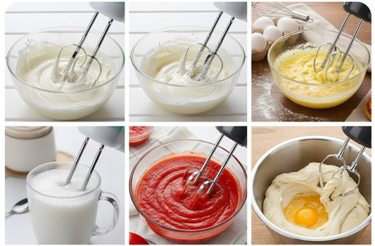 Hand Mixer Blender - Motor Hand Blender Electric Mixer with 5 Speed Settings, Extra-Long Dishwasher-Safe Beaters